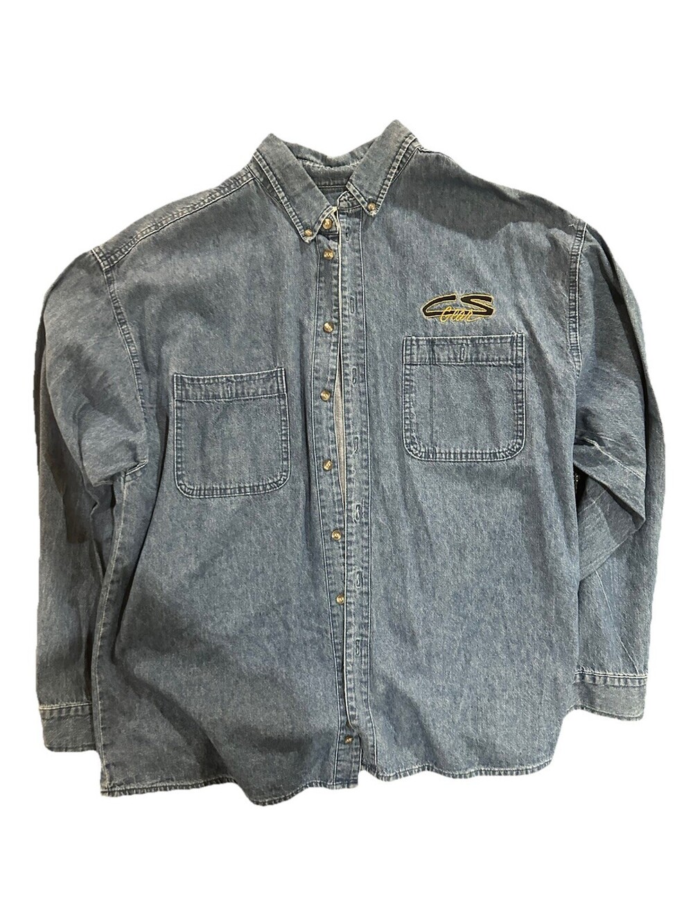 Vintage CS Gear Embroidered Denim Workwear Shirt Made In Canada Large